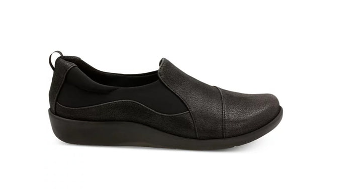 Clarks Women's Cloudsteppers Sillian Paz Flats Shoes Black Size 6.5 W