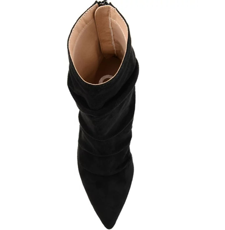 Journee Collection Women's Markie Rouched Stiletto Dress Booties Black Size 10