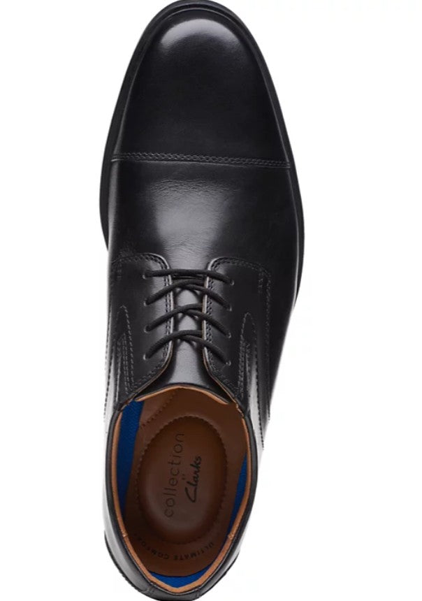 Clarks Men's Whiddon Cap-Toe Oxfords Shoes Black Size 9.5 M