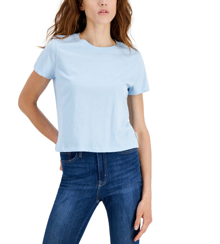 Calvin Klein Jeans Women's Crewneck Boxy T-Shirt Blue Petite Size PXS