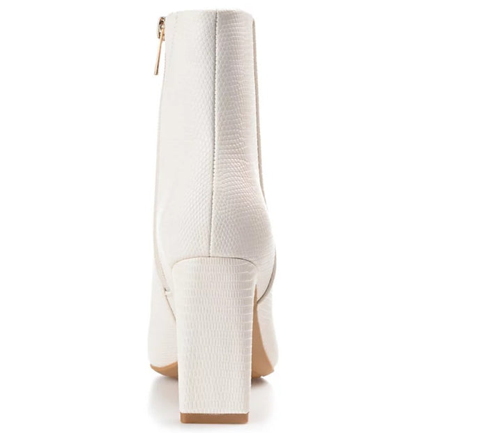 Journee Collection Women's Sarla Square Toe Dress Booties White Size 8