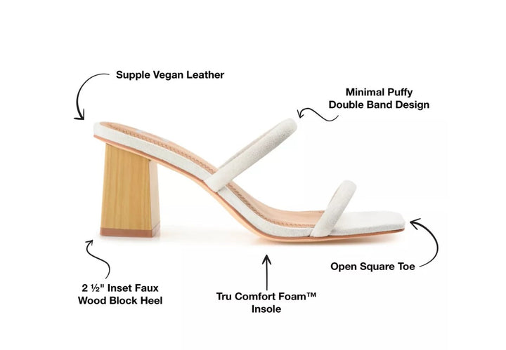 Journee Collection Women's Henrietta Dress Sandals Off White Size 8