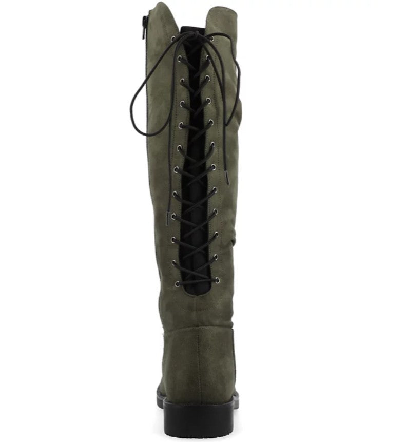 Journee Collection Women's Mirinda Wide Calf Rouched Stretch Knee High Boots