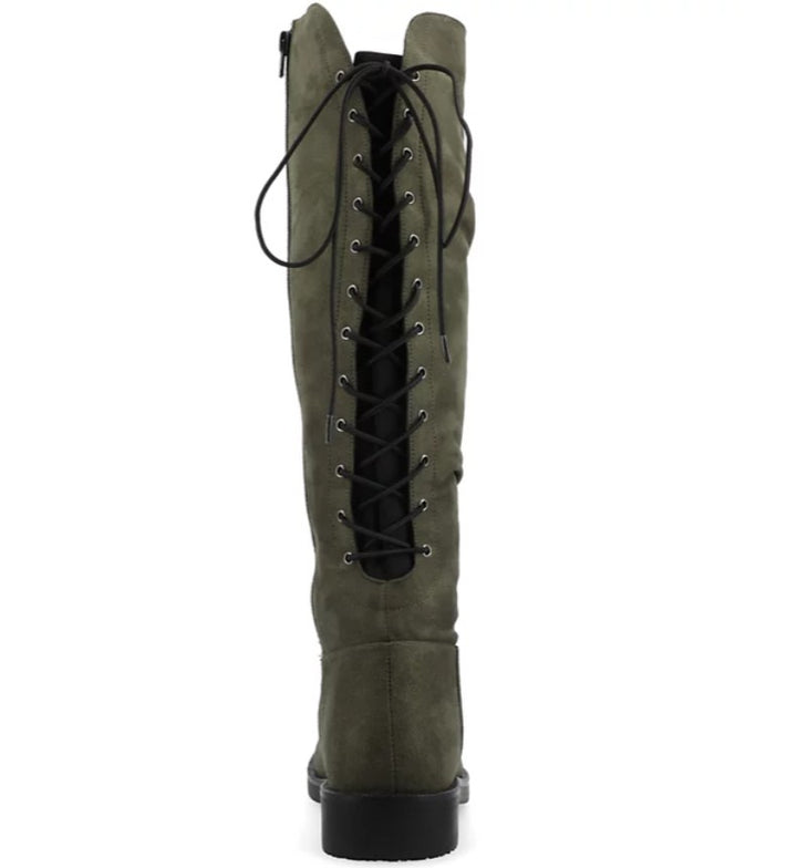 Journee Collection Women's Mirinda Wide Calf Rouched Stretch Knee High Boots