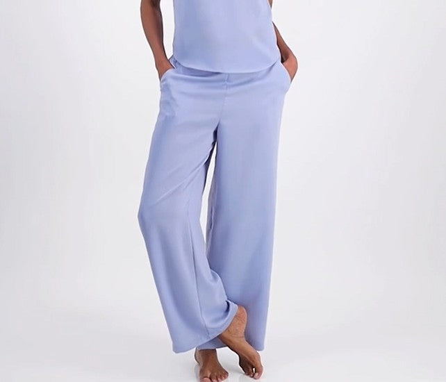 State of Day Women's Pockets Elastic Waist Pajama Pants Blue Size XL