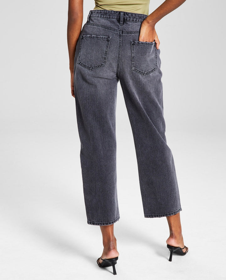 And Now This Women's High Rise Cotton Crisscross Cropped Jeans Dumont