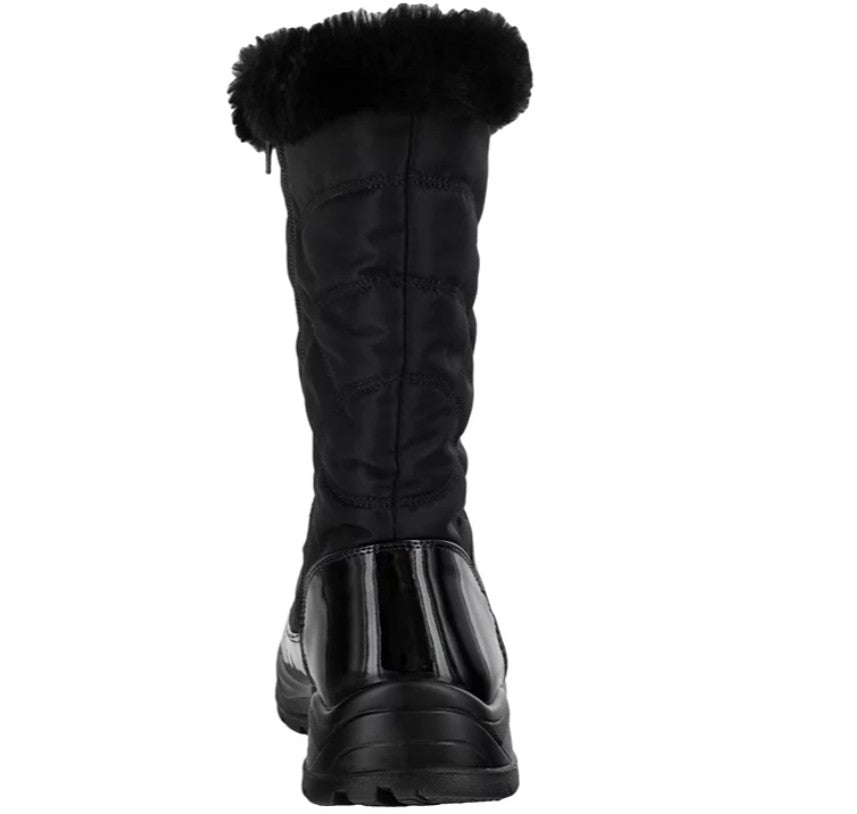 Easy Street Women's Easy Dry by Cuddle Waterproof Boots Black Patent Size 11