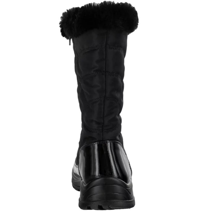 Easy Street Women's Easy Dry by Cuddle Waterproof Boots Black Patent Size 11