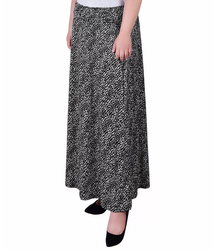 NY Collection Women's Front Faux Belt Maxi A-Line Skirt Petite Size PL