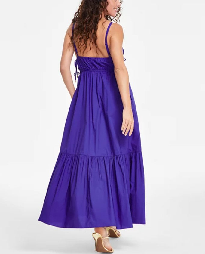 INC International Concepts Women's V-Neck Maxi Dress Concord Size M