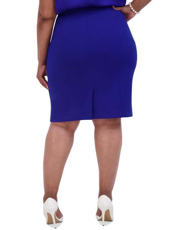 Kasper Women's Lined Pull-On Pencil Skirt Royal Sign Size 3X