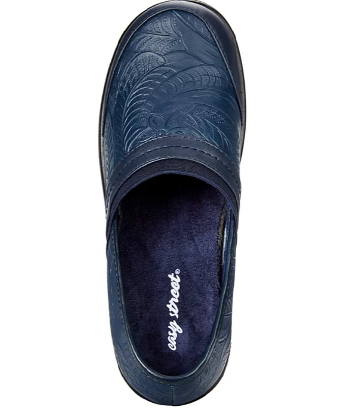 Easy Street Women's Round Toe Slip On Origin Clogs Navy Size 6 1/2