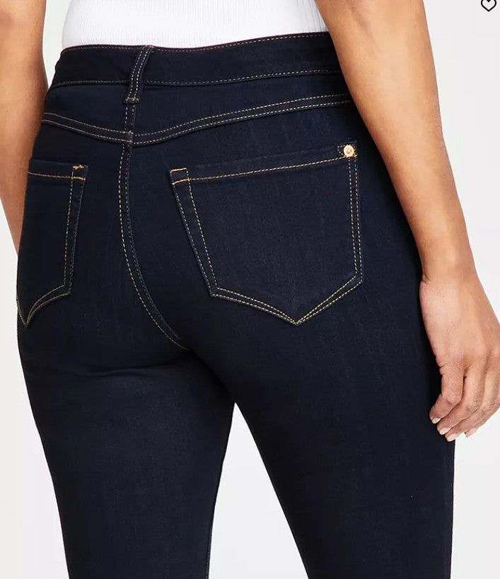 INC International Concepts Women's Mid Rise Skinny Jeans Dark Indigo Size 2