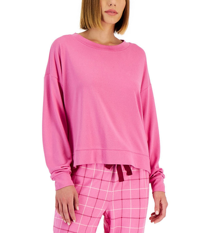 Jenni Women's Long Sleeve Mix It Pajama Top Pink Tease Size S