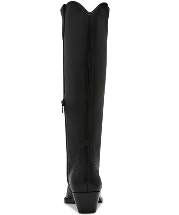 DV Dolce Vita Women's Kit Knee-High Cowboy Boots Black Smooth Size 8