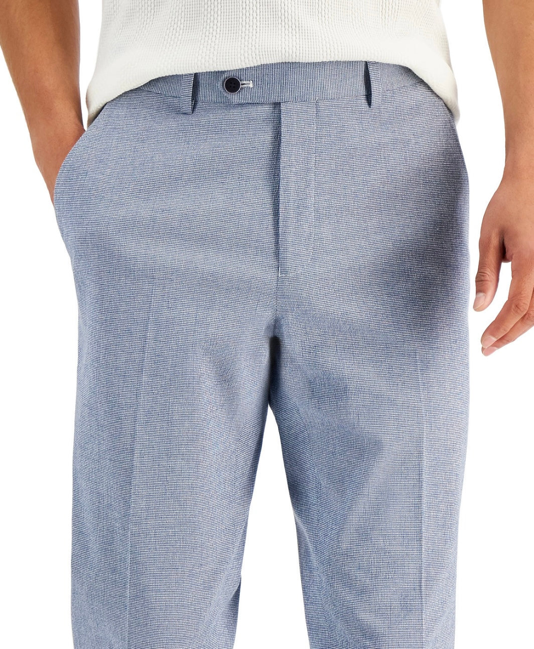 Alfani Men's Slim-Fit Seersucker Check Suit Separate Pants Blue/White Size 36x30