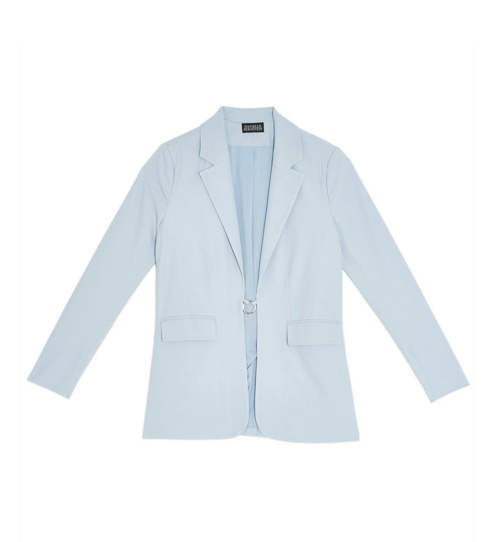 Danielle Bernstein Women's Pocketed Blazer Jacket Baby Blue Size XS