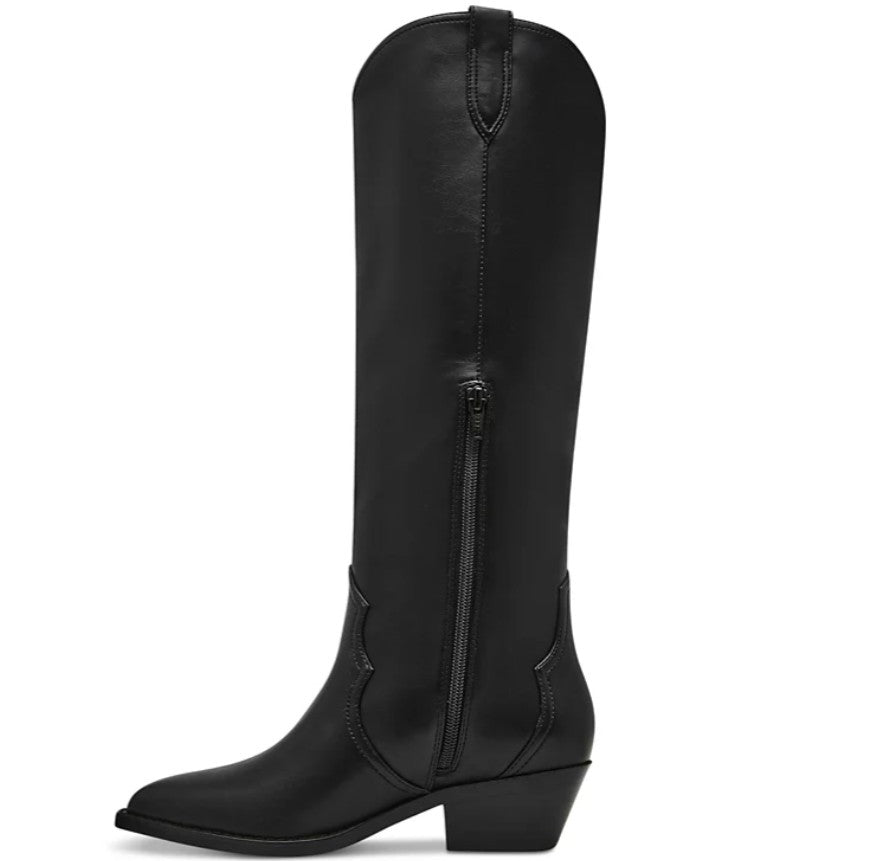 DV Dolce Vita Women's Kit Knee-High Cowboy Boots Black Smooth Size 8