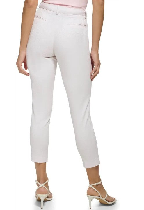 DKNY Women's Slim Leg Essex Ankle Pants Rose/White Size 16