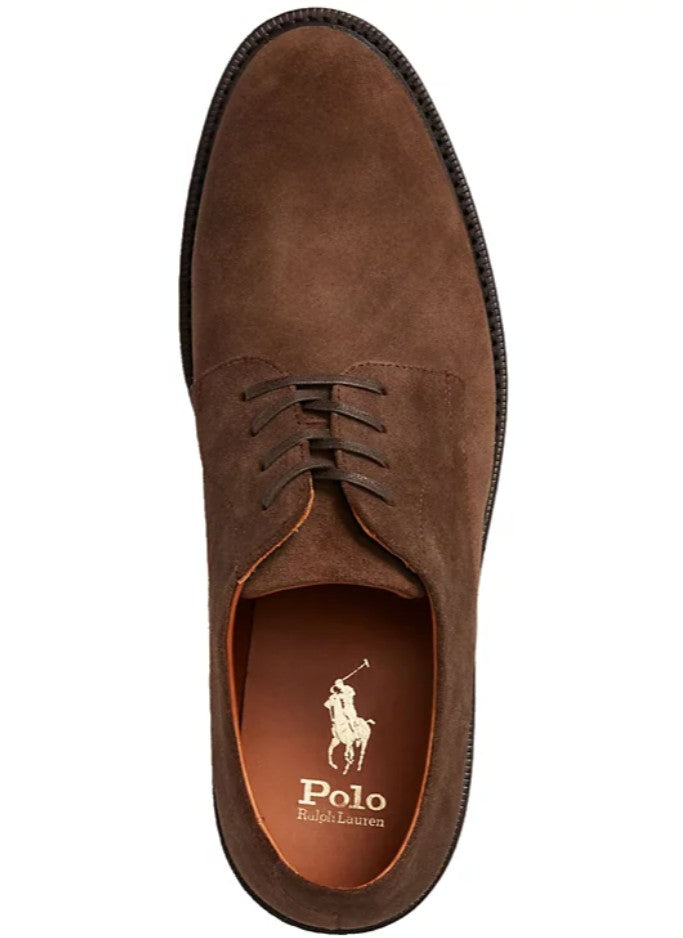 Polo Ralph Lauren Men's Asher Suede Lace-Up Derby Dress Shoes Polo Tan Size 8.5