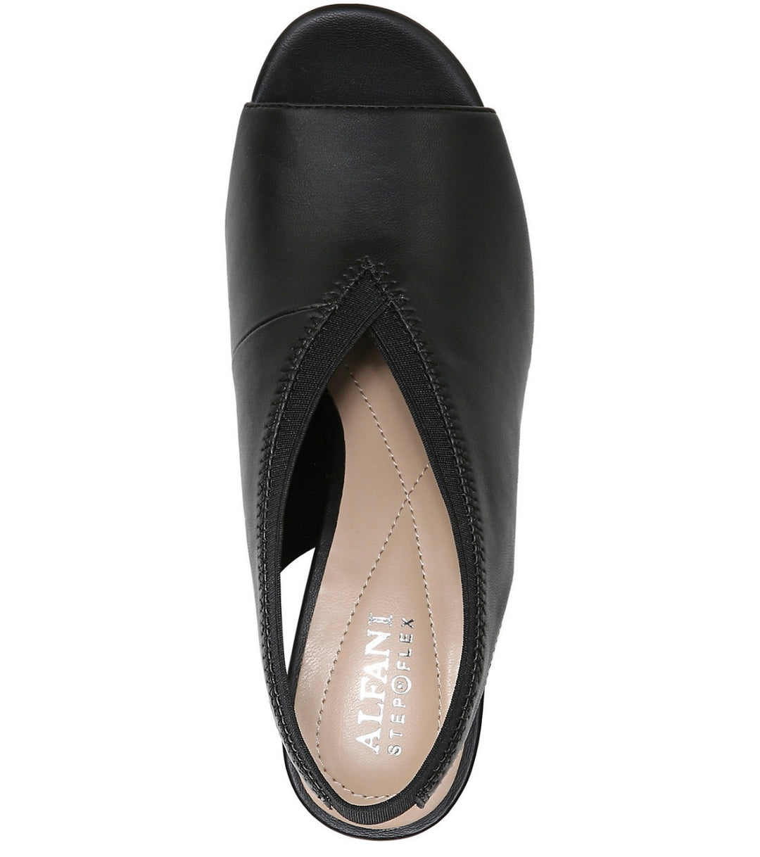 Alfani Women's Ceal Faux Leather Dessy Slingback Sandals Black Size 5.5M