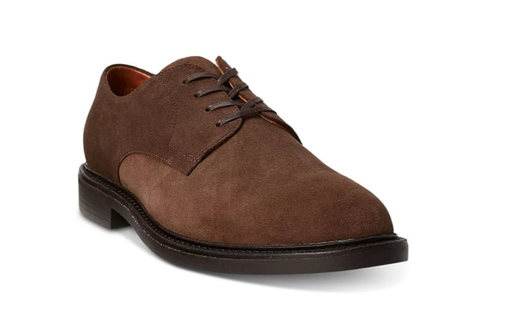 Polo Ralph Lauren Men's Asher Suede Lace-Up Derby Dress Shoes Polo Tan Size 8.5