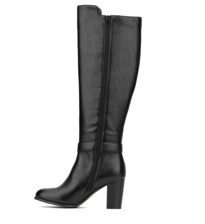 New York & Company Women's Chunky Block Heel Andrina Boot Black Size 8