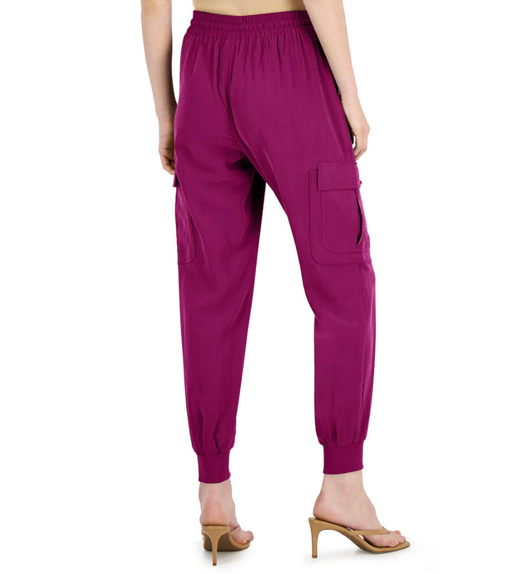 INC International Concepts Women's Pull-on Utility Jogger Pants Cranberry Rose