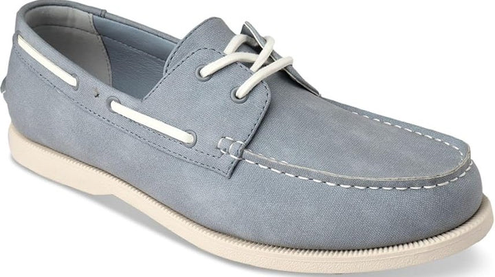 Club Room Men's Padded Elliot Round Toe Boat Shoes Light Blue Moc Size 8M