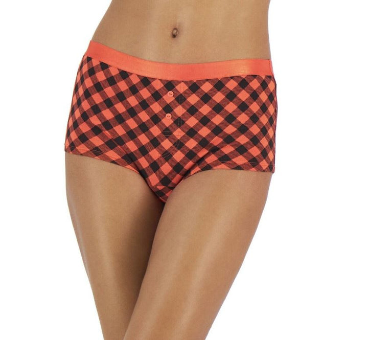 Jenni Women's Boyshorts Underwear 2-Pk Buffalo/Cali Pink Size M