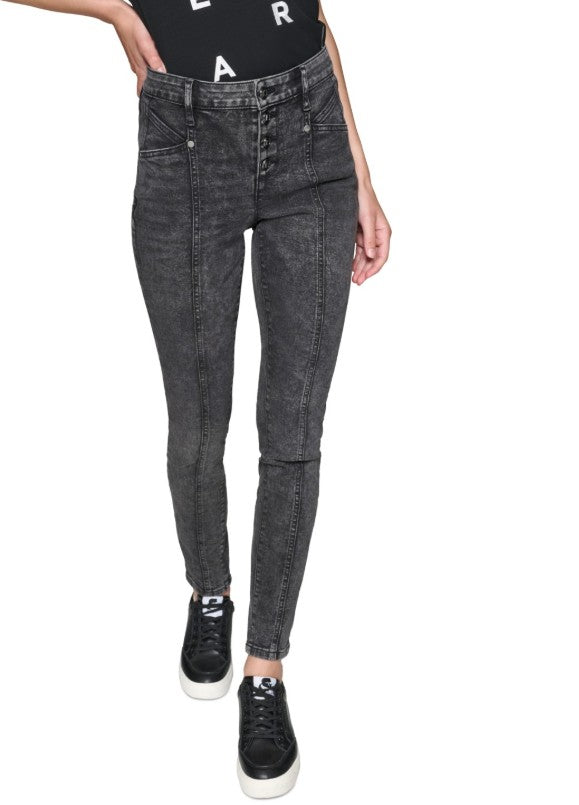 Karl Lagerfeld Paris Women's Super Stretch Skinny Jeans Storm Grey Size 14