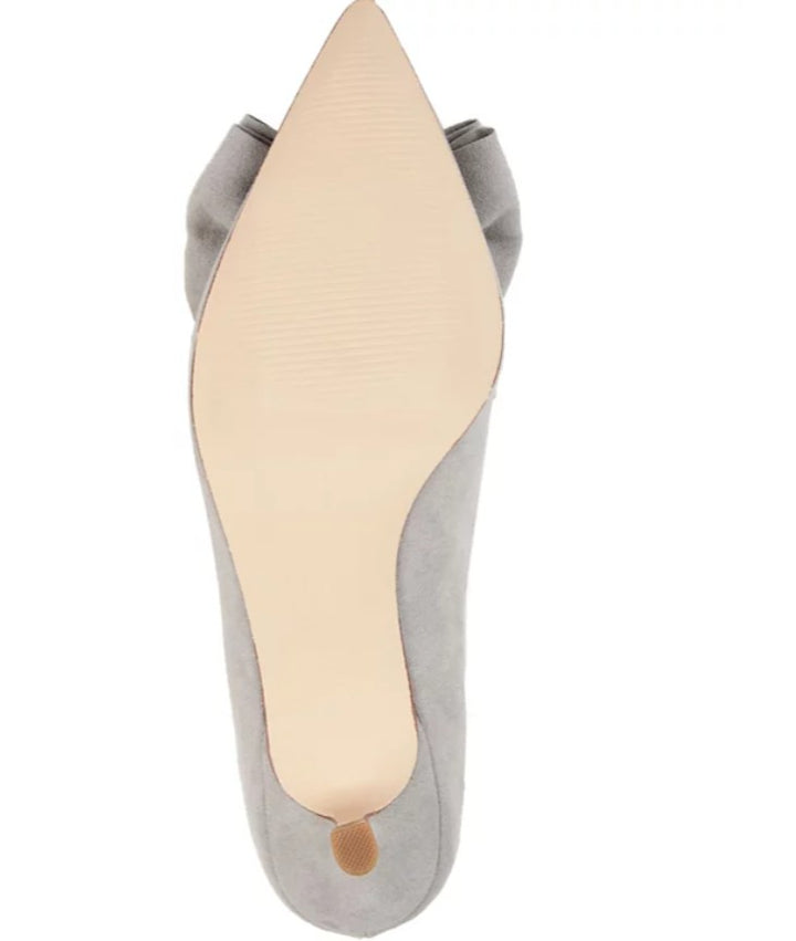 Journee Collection Women's Orana Bow Heels Shoes Grey Size 11