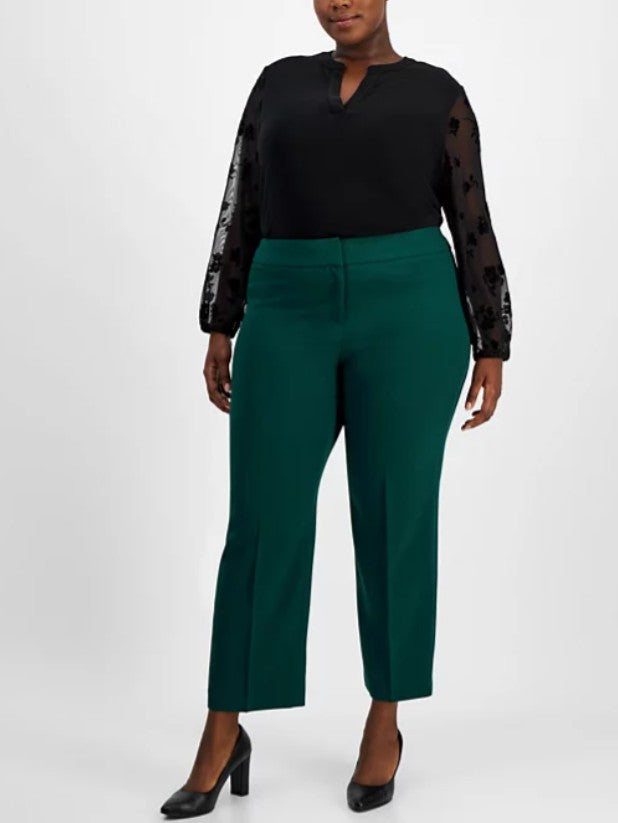 Kasper Women's Straight-Leg Dress Pants Ever Green Plus Size 18W