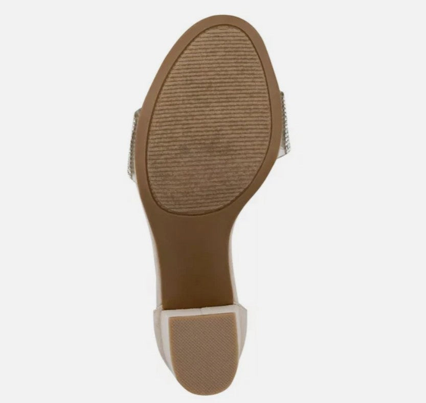 Sugar Women's Machelene Dress Heel Sandals Nude Rhinestone Size 7