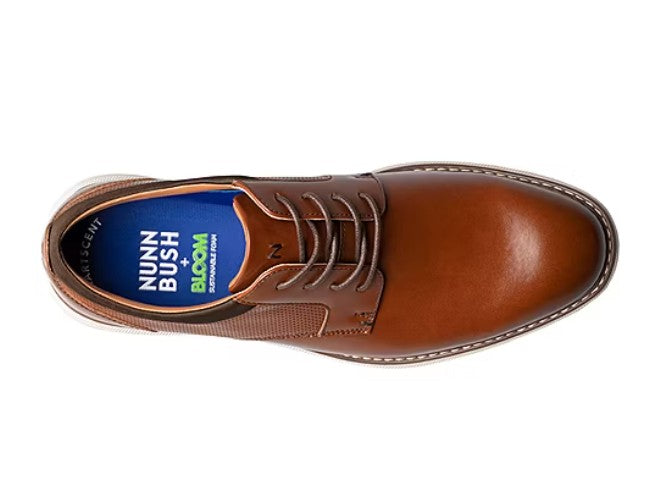 Nunn Bush Men's Chase Plain Toe Oxford Shoes Cognac Multi Size 8