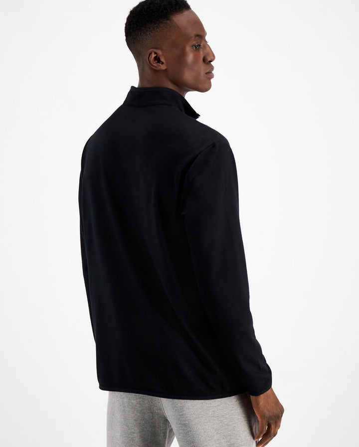 INC International Concepts Men's Mock Neck Half-Zip Sweatshirt Deep Black Size S