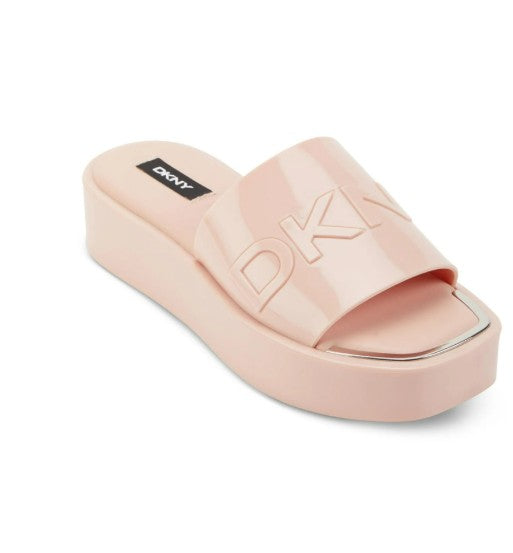 DKNY Women's Laren Platform Slide Sandals Pink Blush Wod Size 6