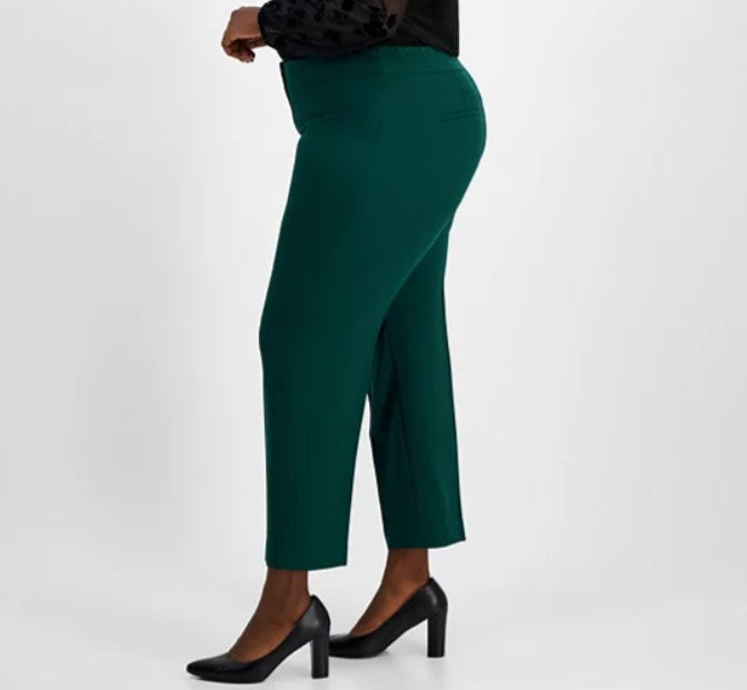 Kasper Women's Straight-Leg Dress Pants Ever Green Plus Size 18W