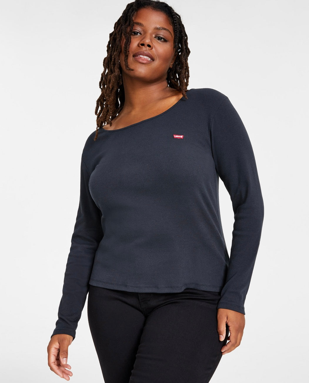 Levi's Women's Plus Size Long Sleeve Crew Neck T-Shirt Black