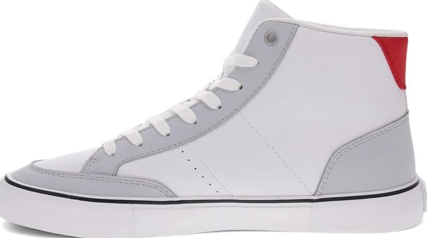 Levi's Men's Munro Mid Casual Sneakers White Gray Red Size 8.5