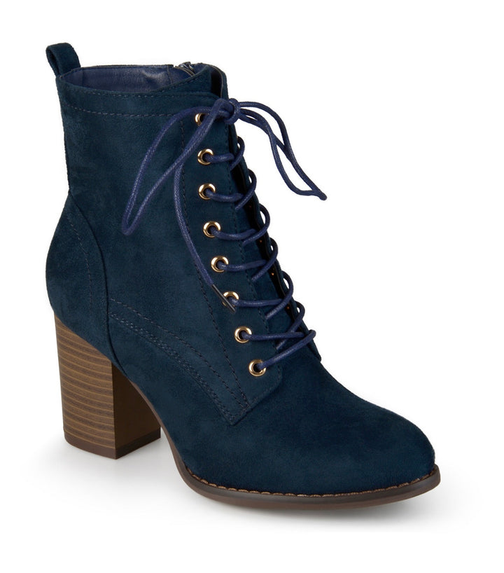 Journee Collection Women's Baylor Lace Up Booties Blue Size 9