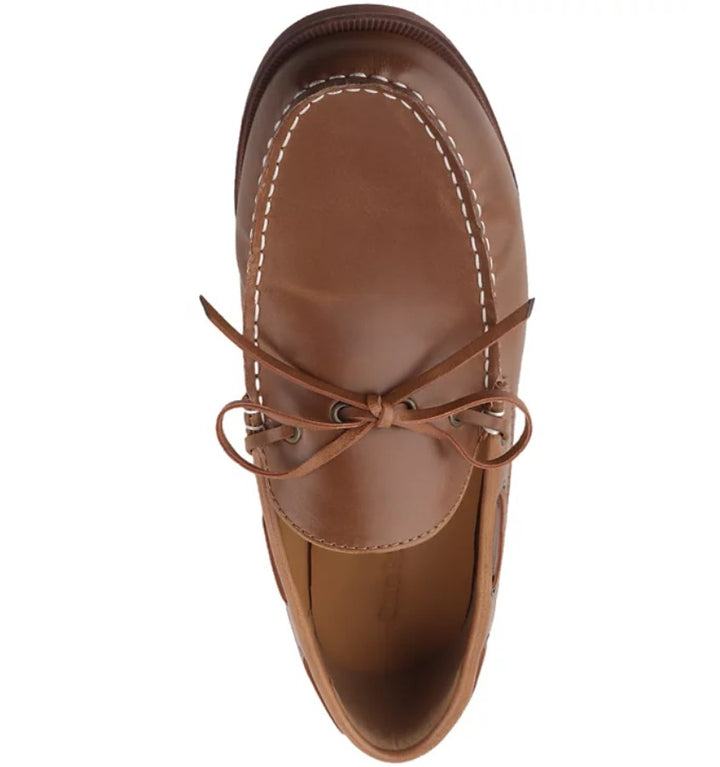 Club Room Men's Slip-on Moc toe Sean Boat Shoes Cognac Size 9.5