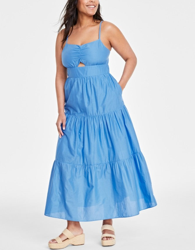 On 34th Women's Sweetheart Neckline Cutout Maxi Dress Regatta Size S