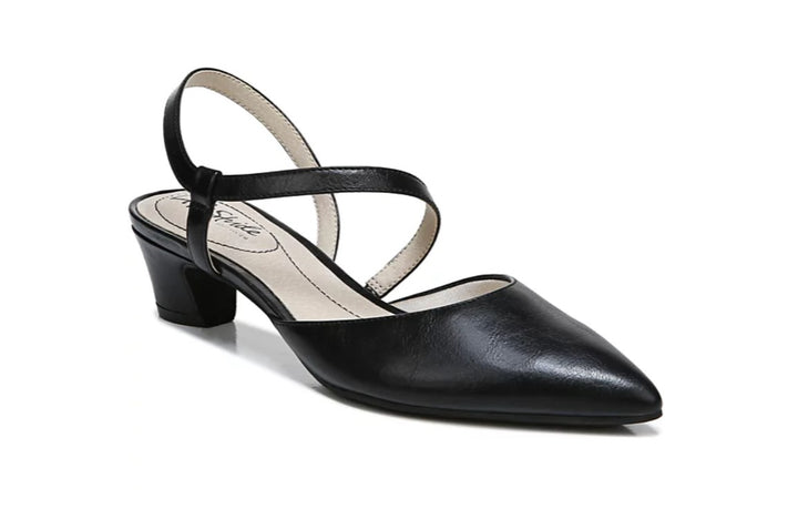 LifeStride Women's Minimalist Slingback Kitten Heel Pumps Black Size 7