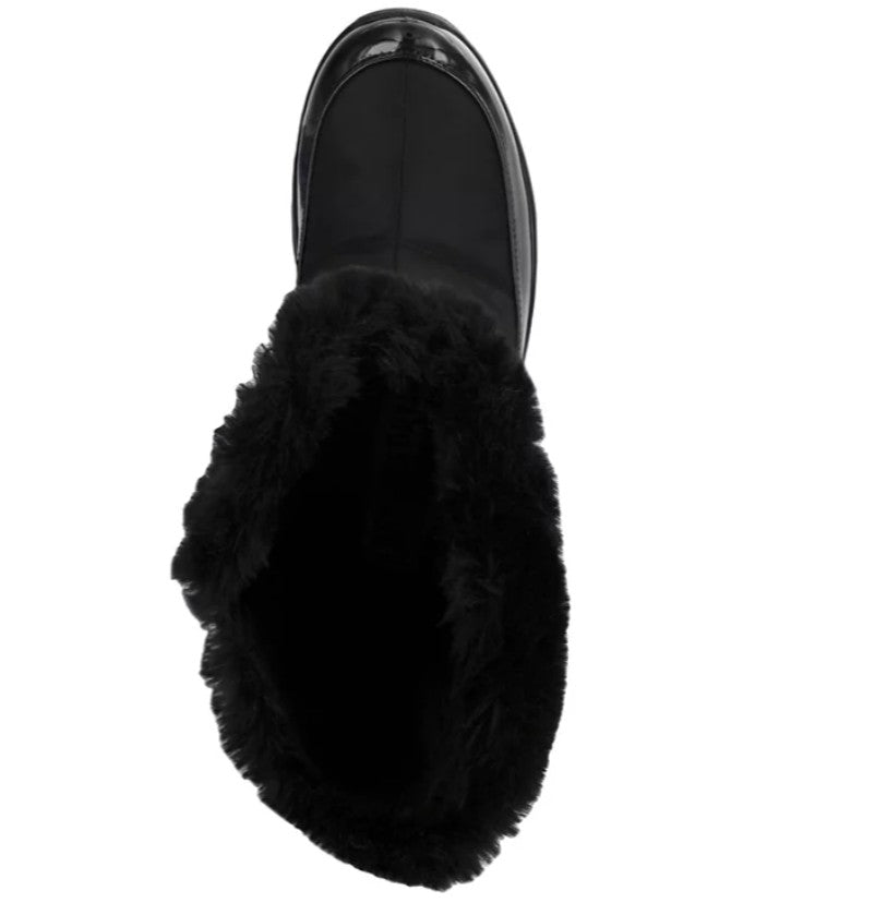 Easy Street Women's Easy Dry by Cuddle Waterproof Boots Black Patent Size 11