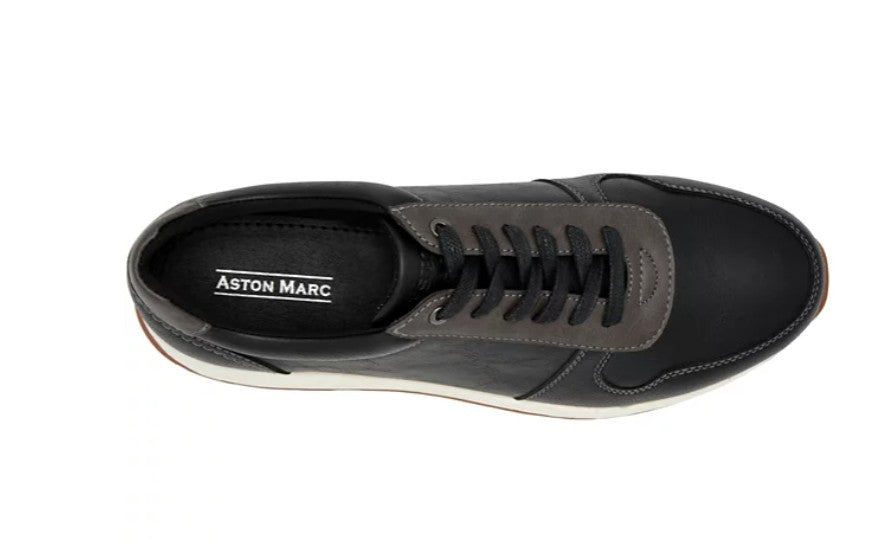 Aston Marc Men’s Round Toe Fashion Casual Court Shoe Black Size 9.5 M