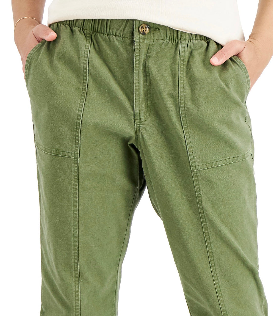 Style & Co. Women's Mid Rise Petite Utility Pants Winter Moss Size PM