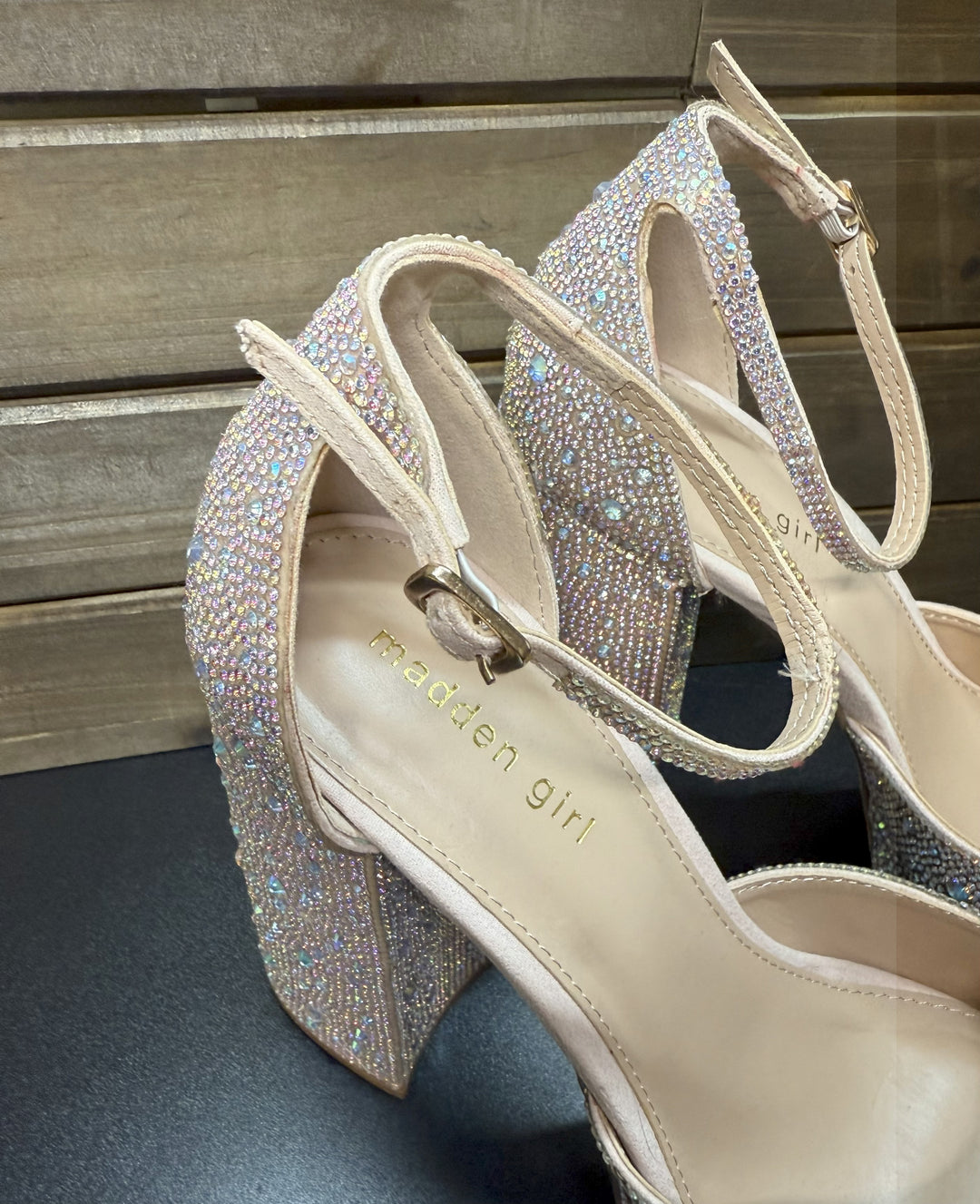 Madden Girl Women's Dion Rhinestone Two-Piece Platform Pumps Size 10