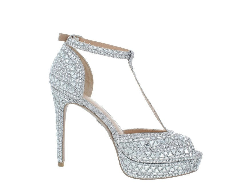 Thalia Sodi Women's Chace Embellished Platform Pumps Silver Size 9W