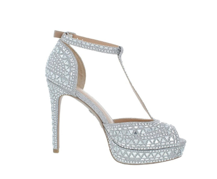 Thalia Sodi Women's Chace Embellished Platform Pumps Silver Size 9W